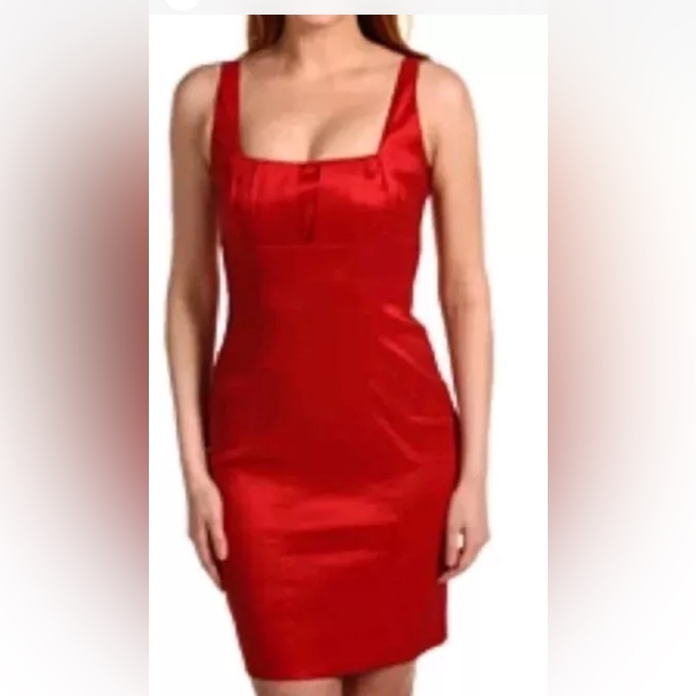 NWT Calvin Klein Elegant Red Satin Dress 10